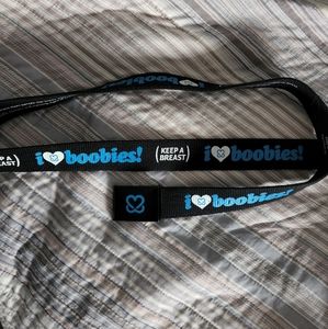 Keep A Breast Foundation I Heart Boobies Black and Blue Web Belt